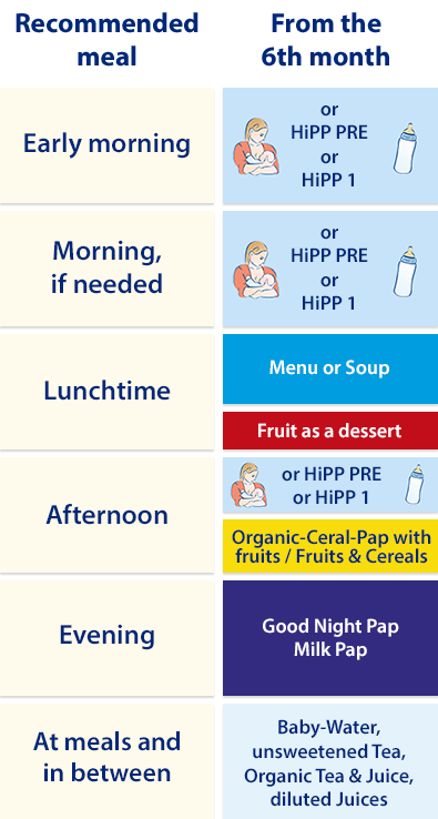 Hipp Organic Feeding Chart